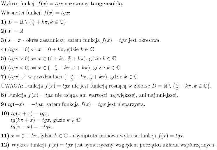 Własności Funkcji Tangens